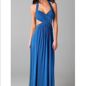 BCBGMaxAzria Striking Blue Backless Dress